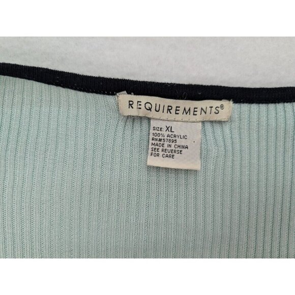 Requirements Women's Sweater Size XL Light Green Ribbed 3/4 Sleeve Pullover - Picture 5 of 13